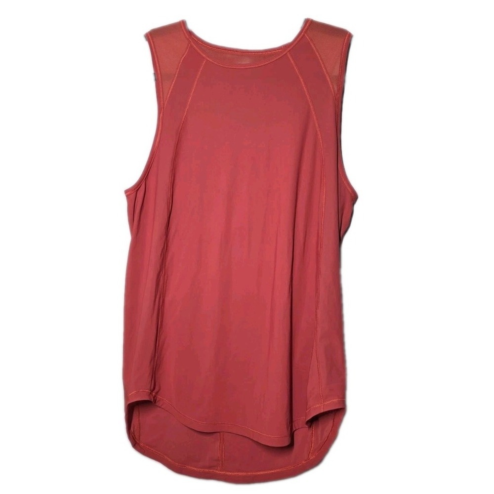 Lululemon Red Mesh Panel Cutout Activewear Tank Top Womens Size Large